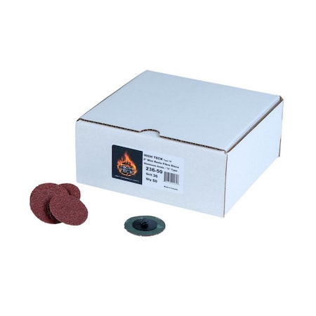 High Teck Products 2in R-Style Disc, 36 Grit, Aluminum Oxide, Polymer Backing, 50PK 236-50