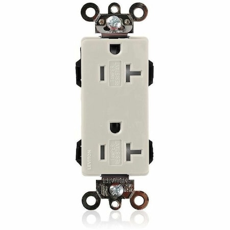 Leviton Straight Blade Receptacle, 5-20R, 20 A, 125V AC, Flush Mount, Self-Grounded MT163-T