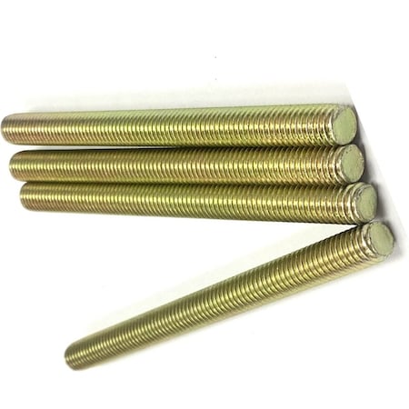 Zmg Fasteners Plus 7/16 - 14 X 36" FULLY THREADED STRAIGHT ROD SAE GR 8 J429 ZINC TRIVALENT YELLOW 2045993