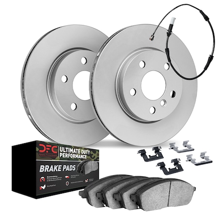 Dynamic Friction Co DFC Hi-Carbon Rotor - Heavy Duty Brake Pad includes Hardware and Sensor 9422-63002