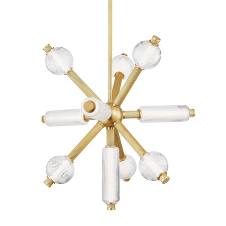 Corbett Lighting Atom 10 Light Chandelier 36 In. Vintage Brass 452-36-VB