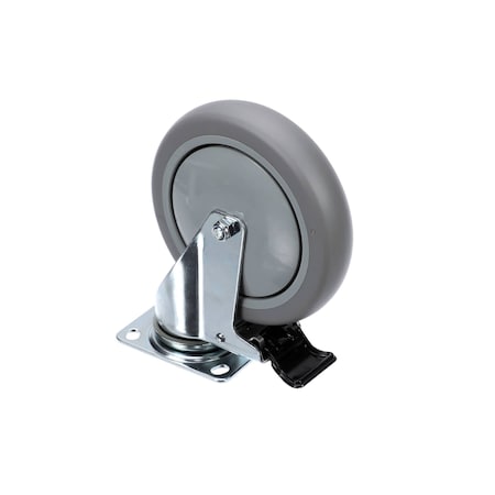 Quest Metal Works Caster with Swivel and without Brake, 6in Plate 24-CAY680D