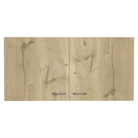 Homeroots 39in White And Light Oak Standard Accent Cabinet With One Shelf 477597