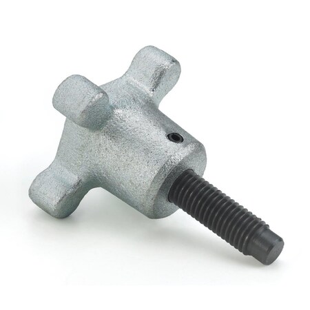 Morton Metric Hand Knob Screw, Znc Pltd Cast Iron Fluted Knob, 38mm Head Dia, 22mm Head Ht, Black Oxide Heat HKS-92