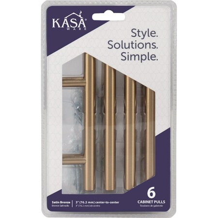 Hardware Resources KasaWare 5-3/8'' Overall Length Satin Bronze Cabinet Pull, 6PK K2943SBZ-6