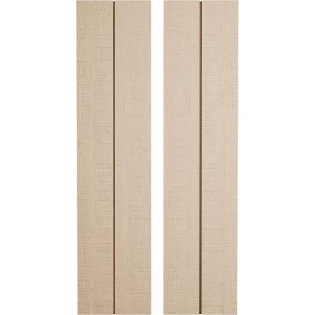 Ekena Millwork Rustic Two Board Joined Board-n-Batten Rough Cedar Faux Wood Shutters w/No Batten, 11W x 80H, PR SHUBJN11X80RCPR