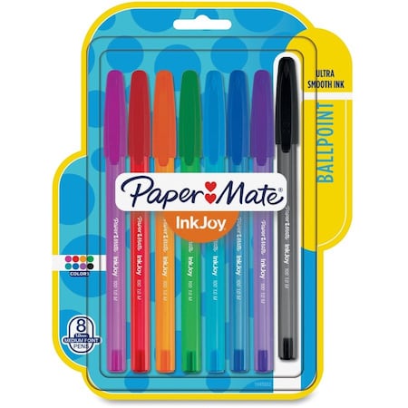 Paper Mate InkJoy 100ST Ballpoint Pens, Medium Point, 8 Assorted Colors, 6PK 1945932