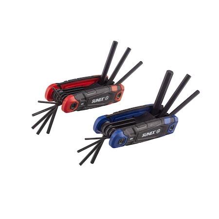 Sunex Sae/Metric/ 17 Piece Folding Hex Key Set, 1.5Mm-8Mm, 5/64 in-1/4 in 98517F