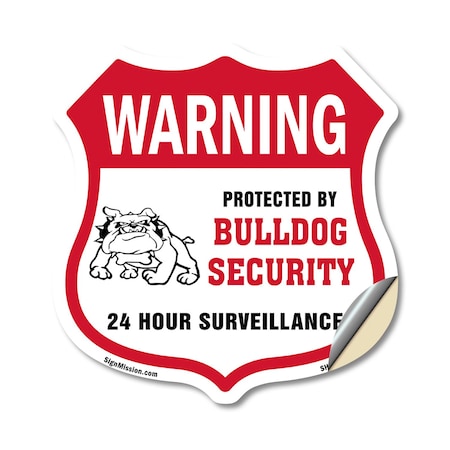 Signmission 24 Hour Surveillance Shield Sign Warning, 12 Inch X 12 Inch, Vinyl Decal SHI-D-12-350