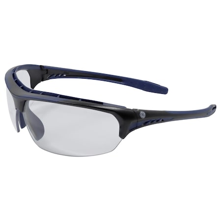 General Electric 09 Series Anti-Fog Impact-Resistant Safety Glasses Clear Lens Black/Blue Frame 1 pk GE109CAF