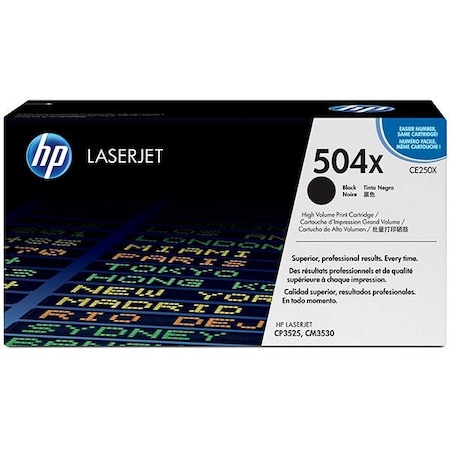 Hp 504X Black Original LaserJet Toner Cartridge, 10,500 Yield CE250X