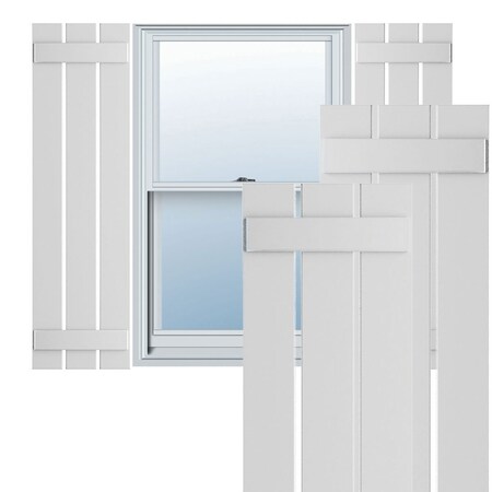 Ekena Millwork True Fit PVC Three Board Spaced Board-n-Batten Shutters, Unfinished , 17 1/8W x 59H, PR TFP101SBF17X059UN