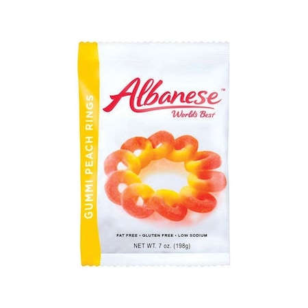 Albanese Worlds Best GUMMI PEACH RINGS 7OZ 53349