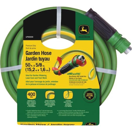 John Deere 5/8'' x 100 Ft. Hybrid PVC Garden Hose CJDGH58100