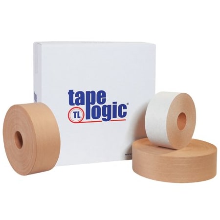 Tape Logic 3'' x 900' Kraft Tape Logic No 7500 Reinforced Water Activated Tape, 6PK T9097500