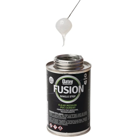 Oatey FUSION 4 Oz. Single-Step Medium Bodied Clear Priming PVC Cement 321935