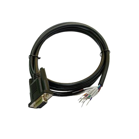 Compucableplususa 5FT HD15 Female to Bare Wire RS232 Serial Pigtail Cable - 28AWG Shielded 3-Row Open End PVC DBC-15HFW-05