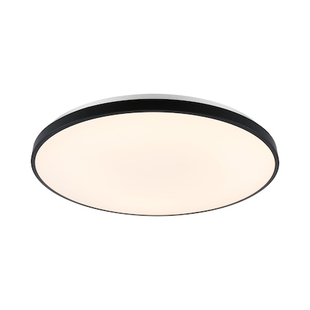 Jonathan Y Astrid 21.25" 1-Light Modern Minimalist Iron Circle Integrated LED Flush Mount, Black JYL7908A