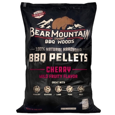 Bear Mountain BBQ Pellet, 20 in L, Hardwood, 20 lb Bag FK13