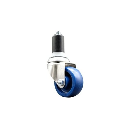 Service Caster 3 Inch 316SS Solid Polyurethane Wheel Swivel 1-5/8 Inch Expanding Stem Caster SCC-SS316EX20S314-SPUS-158