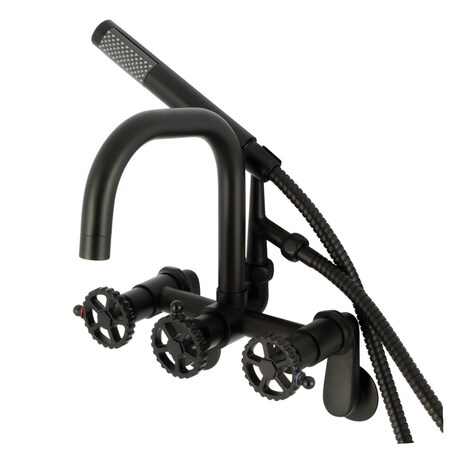 Kingston Brass Wall Mount Clawfoot Tub Faucet, Matte Black AE8450CG