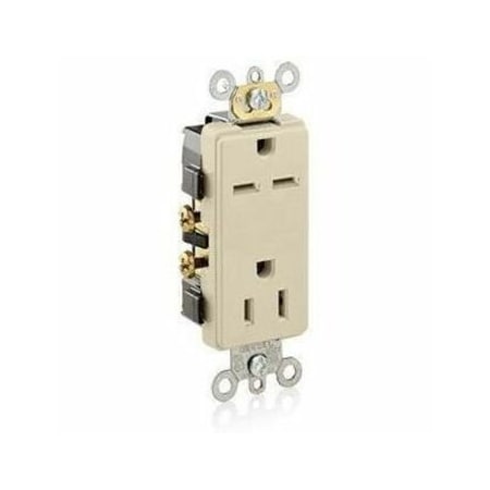 Leviton Straight Blade Receptacle, 5-15R, 6-15R, 15 A, 125/250V AC, Self-Grounded 16292-I