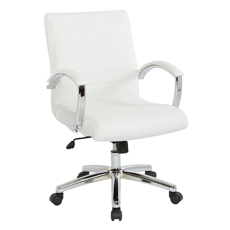 Office Star Products FL Series Executive Low Back Chair, White FL92011C-u11