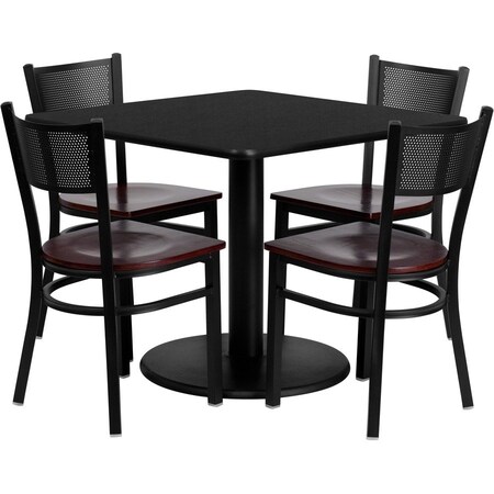Flash Furniture Square Laminate Table, Laminate Top, Wood Grain MD-0008-GG