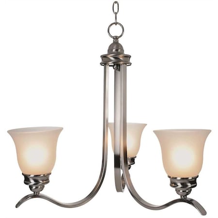 Monument 3-Light Brushed Nickel Chandelier with Frosted Glass 617246