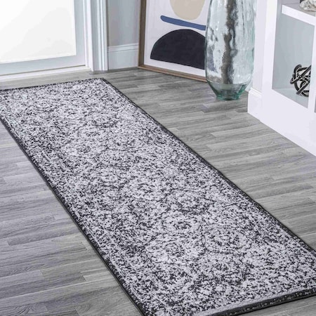 Jonathan Y Modern Persian Boho Vintage Trellis Black/Ivory 2 ft. x 8 ft. Runner Rug MDP205B-28