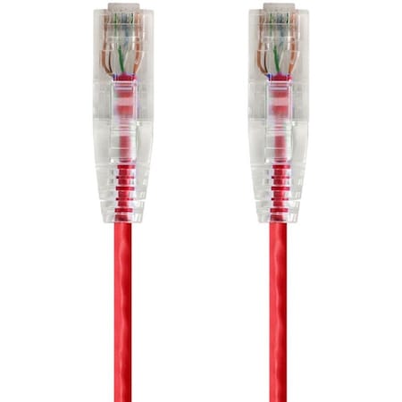 Monoprice Cat6 28AWG Utp Ethernet Cable, 2 ft.Red 14802