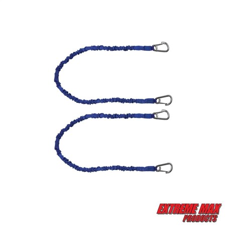Extreme Max 3006.2909 BoatTector High-Strength Line SnubberStorage Bungee Value-36" w Medium Hooks Blue 3006.2909