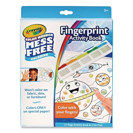 Crayola Color Wonder Mess Free Coloring Fingerprint Activity Book, Ages 3 and Up, 27 Pages 75-2842
