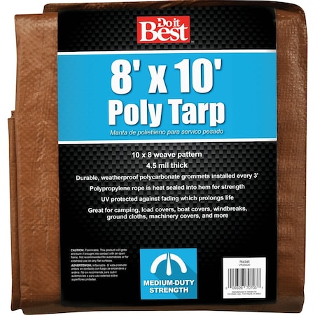 Do It Best 1 Side Green/1 Side Brown Woven 8 Ft. x 10 Ft. Medium Duty Poly Tarp 764345