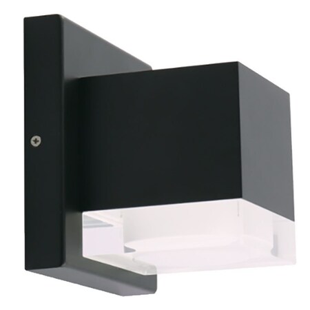 Westgate DECORATIVE OUTDOOR WALL LIGHT, SOLID ACRYLIC, 1-SIDE, 10W TUNE 30/40/50K C90, BLACK LRS-J1S-MCT-C90-BK