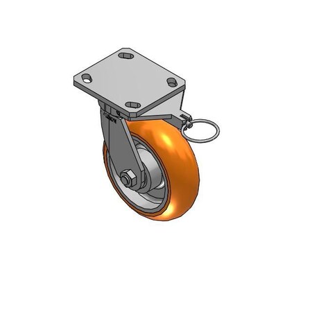 Albion kingpinless-6x2-orange-swivel-lock-Caster 110AN06228SL