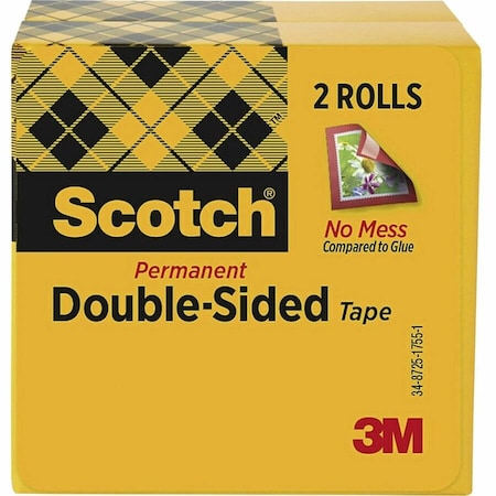3M Double Sided Tape, 1/2x900 in., PK2 665-2PK