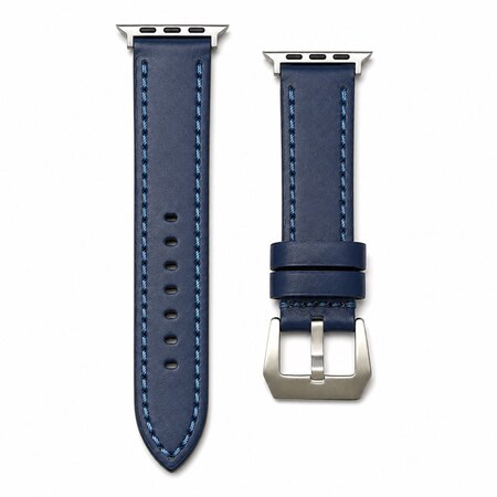Elegani Band Compatible with Apple Watch 46mm, Dark Blue, Silver, Black, Yellow Gold, Rose Gold Buckle LSCHPAM-DBLU-46