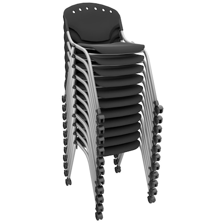 Regency Rico Classroom Training Mobile Stack Chair Armless - Black, 11PK K305-BK-11PK