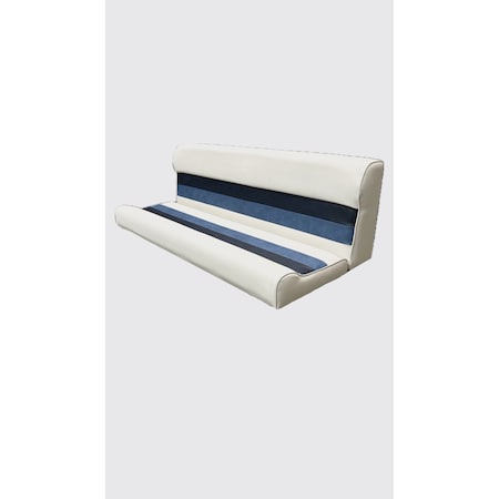 Horizon Mfg Premium Series 55 Pontoon Bench Seat Cushion Set ONLY White/Navy/Blue 3012-AADK