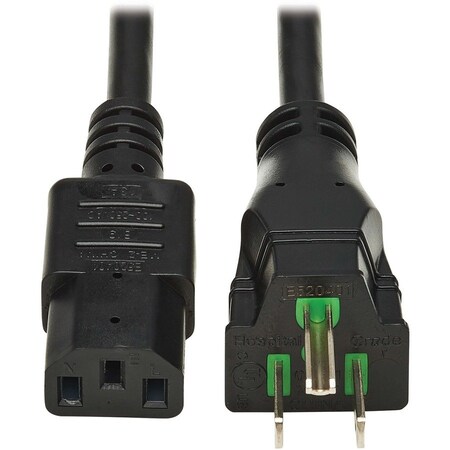 Tripp Lite Power Cord, 10 ft, Black, 16 AWG P006AB-010-HG
