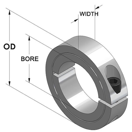 Climax Metal Products Shaft Collar, Std, Clamp, 1-15/16inBoredia 1C-193-A