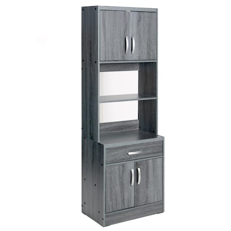 Better Home 71 x 24 x 16 in. Shelby Tall Wooden Kitchen Pantry Gray 616859964488