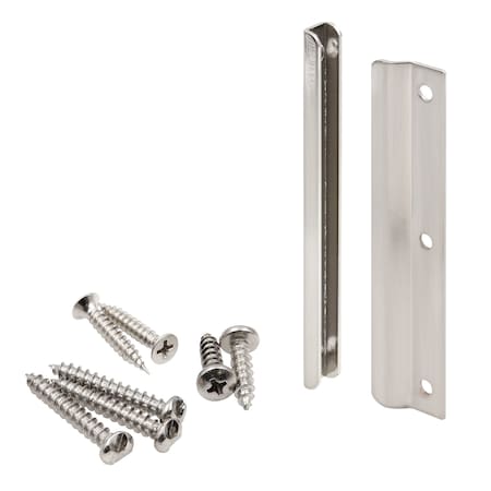 Prime-Line Steel Latch Shield for Swing-In Doors, 6 inch, Satin Nickel (Single Pack) U 95125
