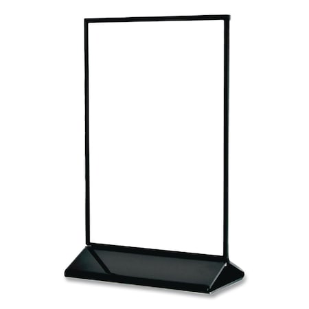Deflecto Tabletop Sign and Menu Holder, 4 x 6 Insert, Clear with Black Frame 4428