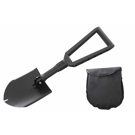 Overland Vcl Shovel, Black Powder Coat; Steel; Folding; 22.75 Inch Extended And 9.75 Inch Collapsed; With 19049901