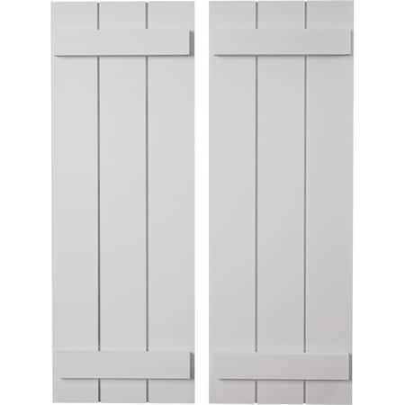Ekena Millwork Rustic Three Board Joined Board-n-Batten Smooth Faux Wood Shutters, 16 1/2W x 52H, PR SHUBJS16X52SMPR