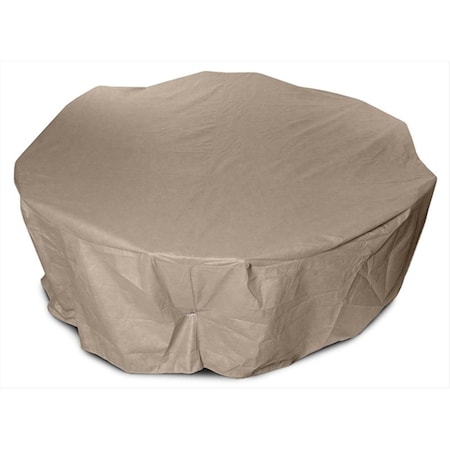 Koverroos III 48 in. Round Table Dining Set Cover- Taupe - 82 Dia x 28 H in. 31152