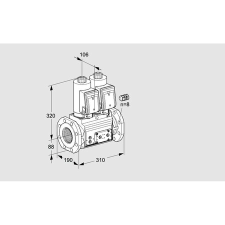 Honeywell Kromschroder VLV, DBL SOLND, 80MM ISO FLG, VCS780F05NNW KS88204372