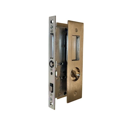 Emtek Narrow Modern Rectangular Privacy Pocket Door Mortise Lock for 1-3/8 in Door Satin Nickel Finish 2155US15138
